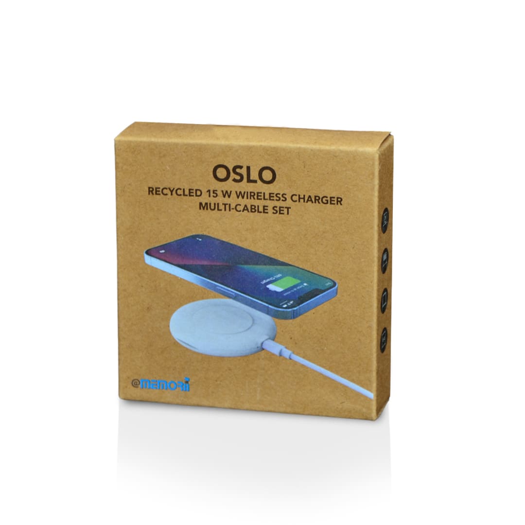 15W Wireless Charger Multi - Cable Set - White