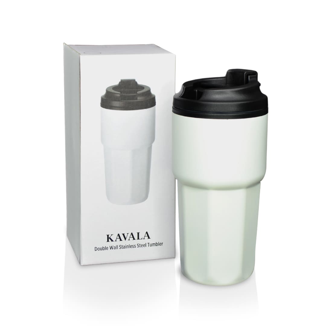 Steel/PP Double Wall Travel Mug 500ml - White