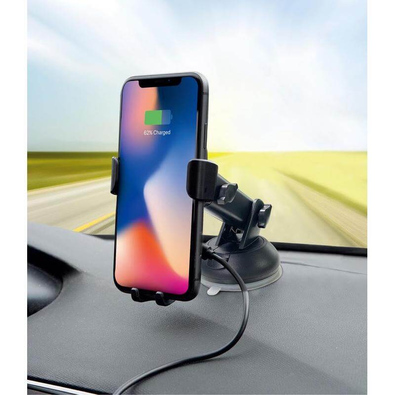Car Holder & Wireless Charger - Black