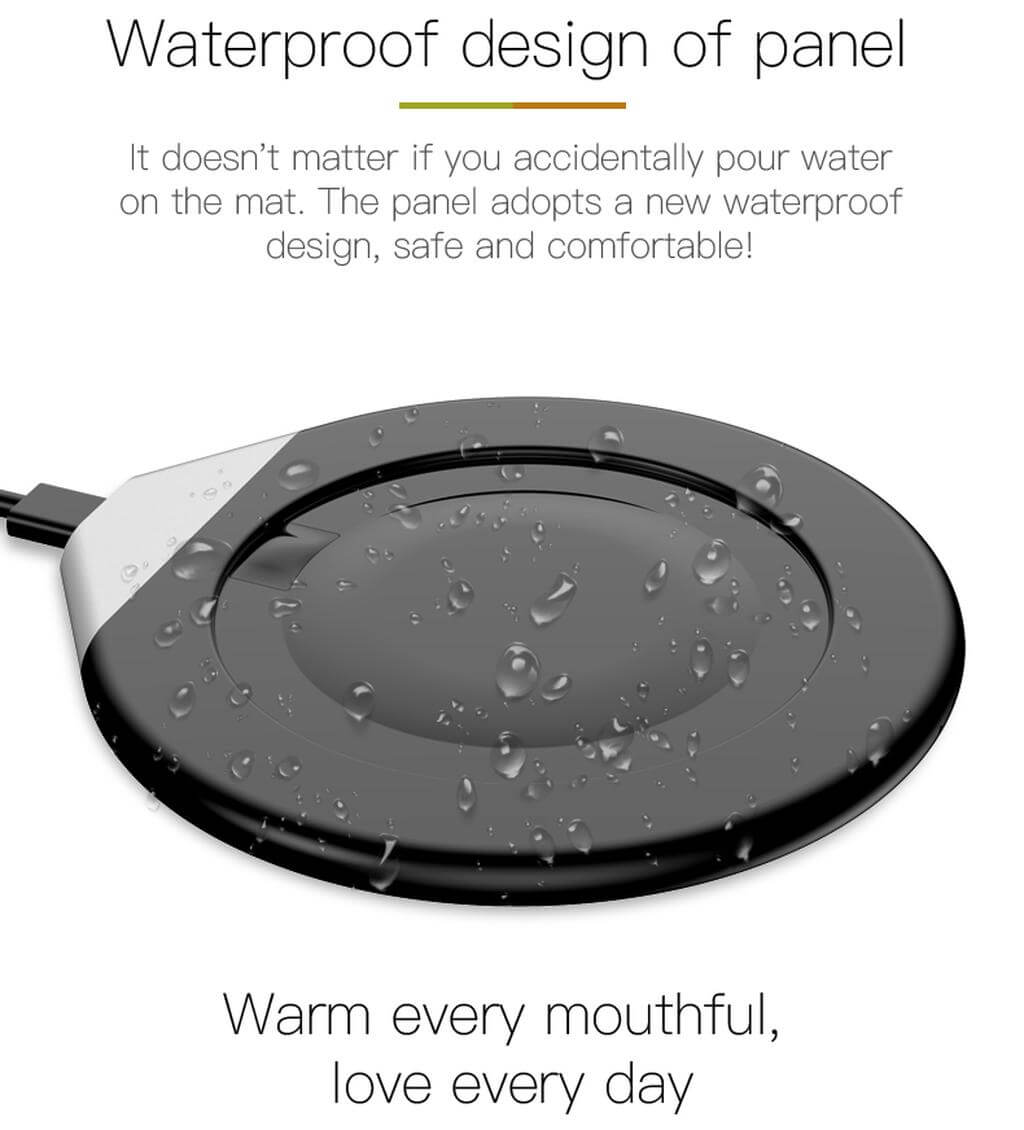 Smart Mug Warmer with Wireless Charger - Black