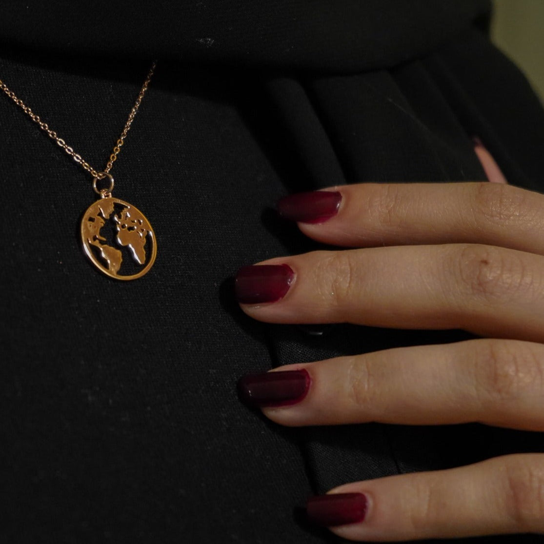 Rose Gold Globe Necklace