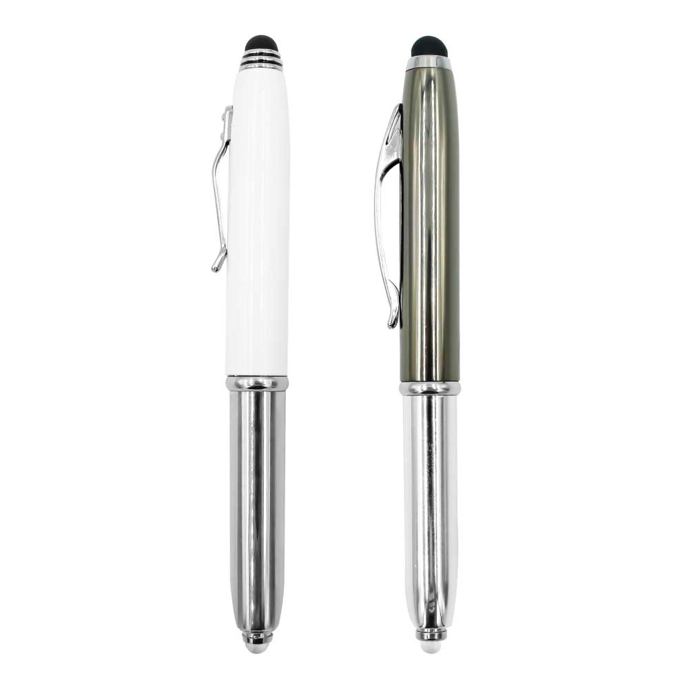 3 in 1 Metal Pens with Stylus and Light