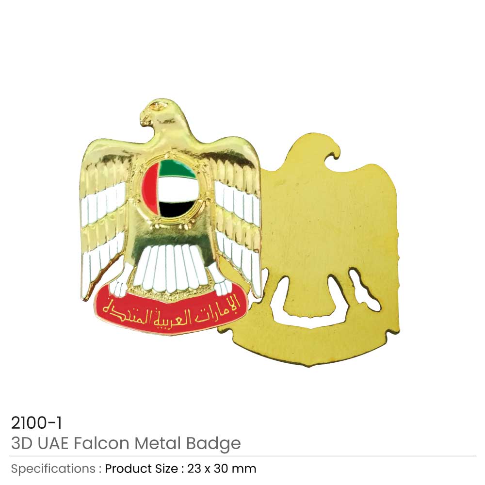 UAE Falcon Metal Badges