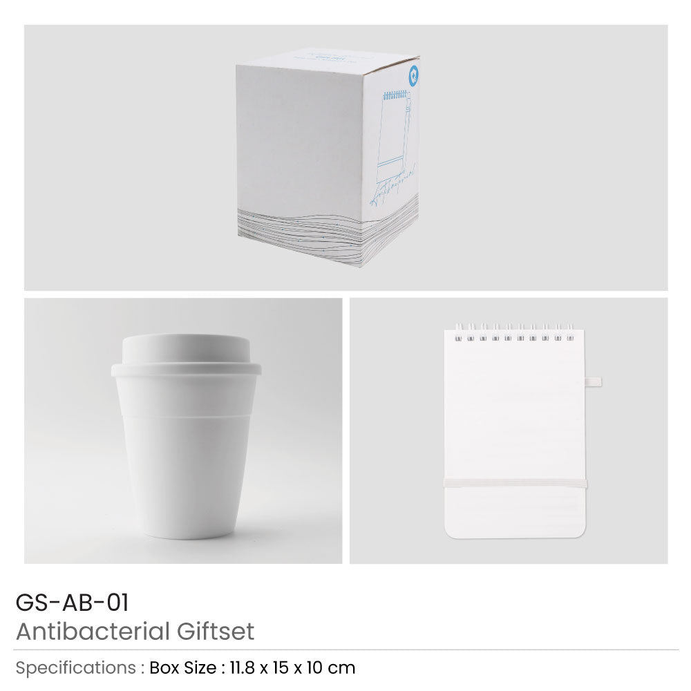 Antibacterial Gift Sets with Cup and Notepad