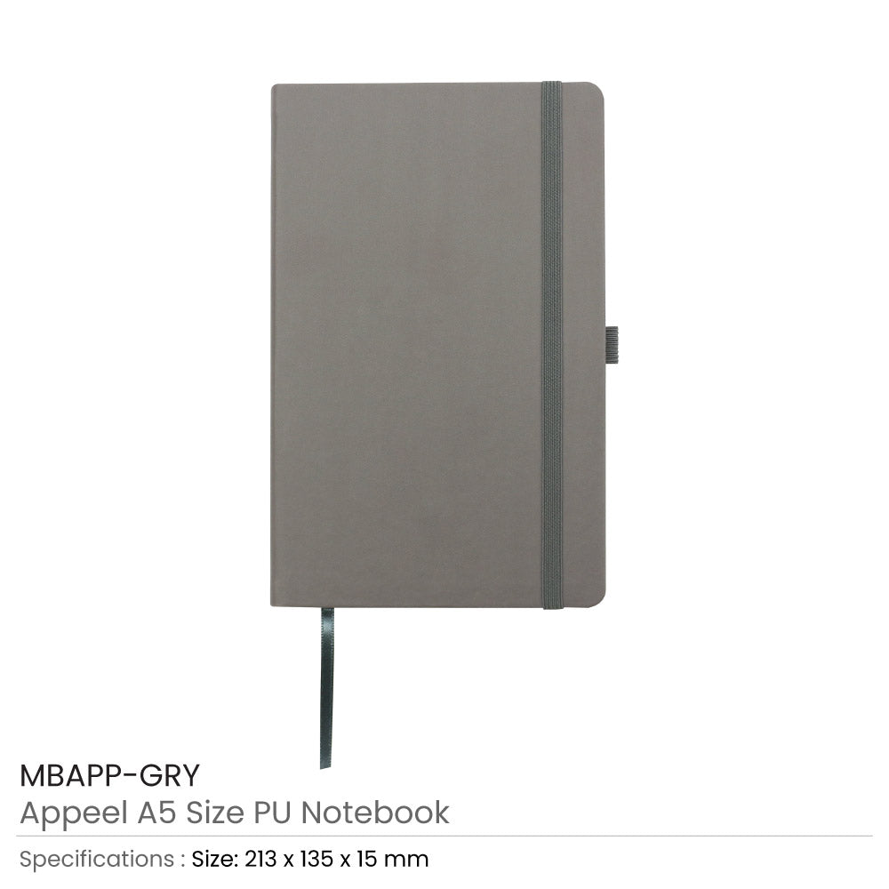 Appeel A5 PU Notebooks with Elastic Band Pen Loop Bookmark