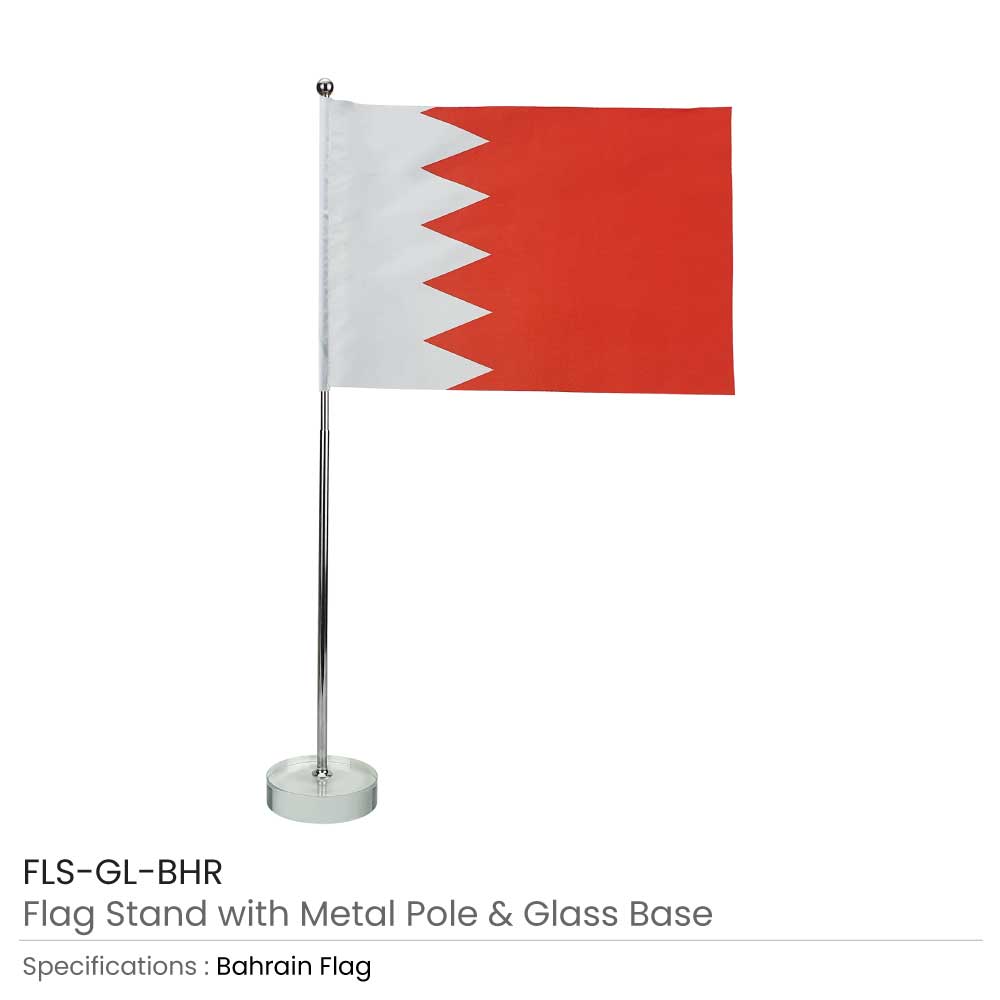 Flag with Metal Pole and Glass Base