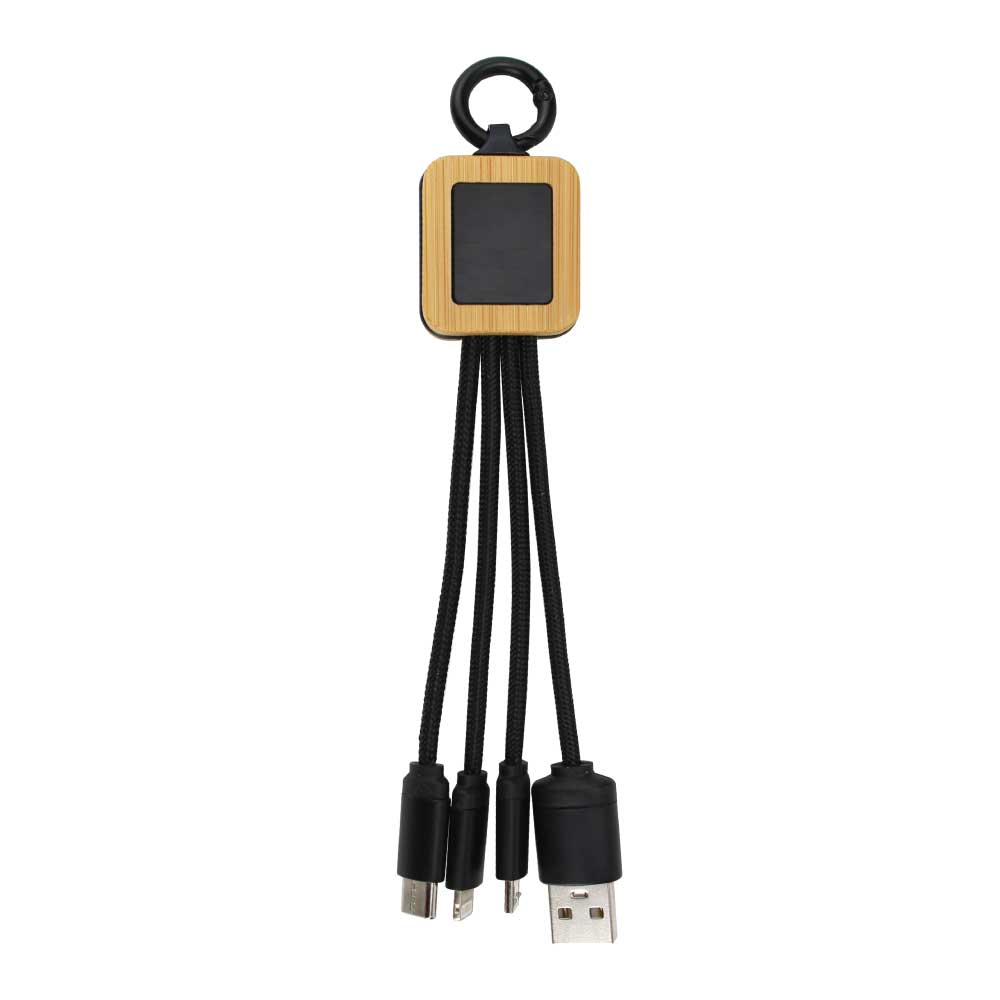 Bamboo Light Up Logo Multi-Charging Cables