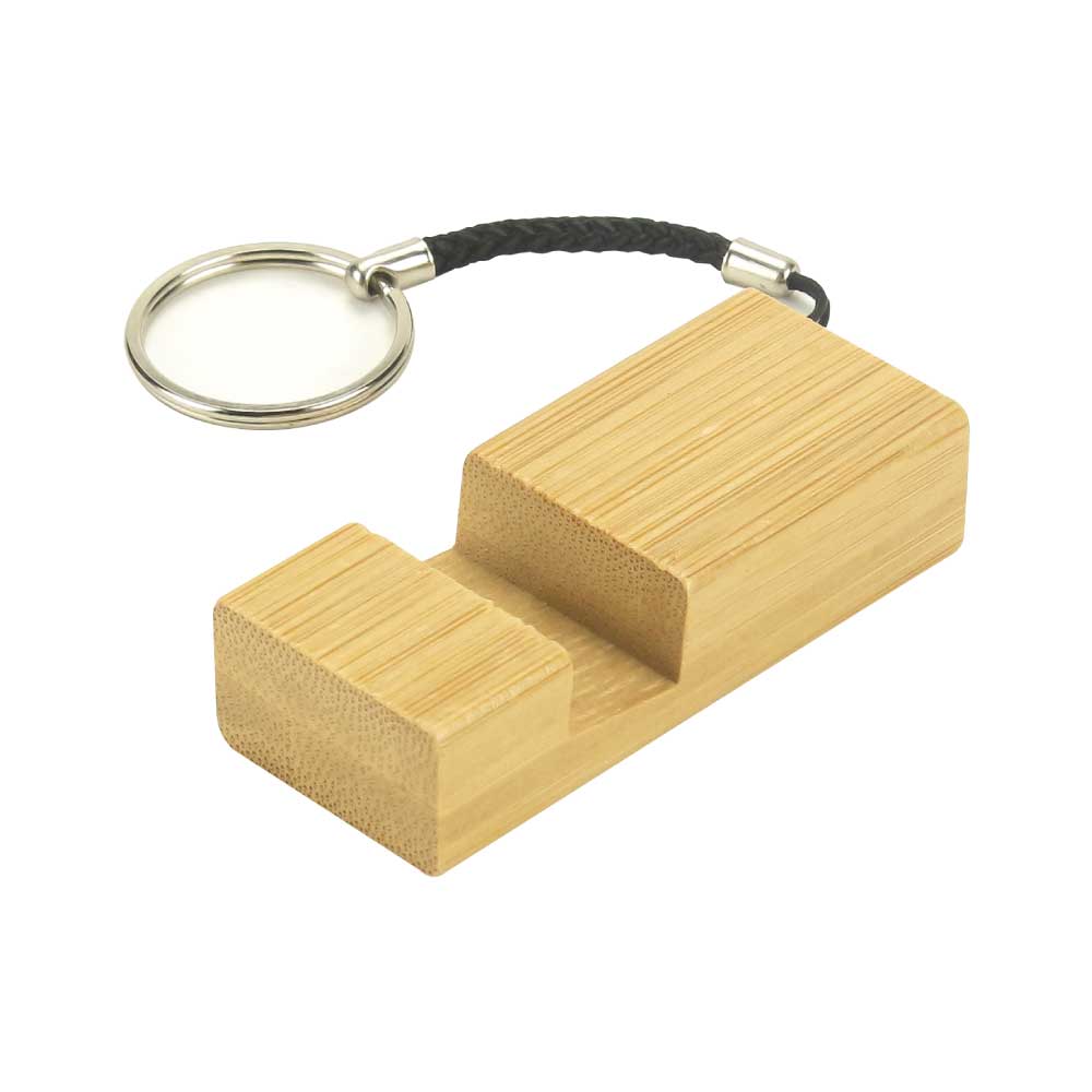 Bamboo Phone Stand Keychain