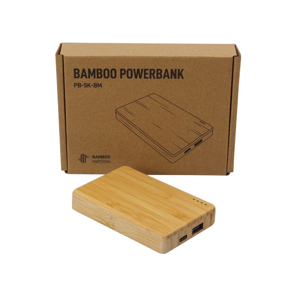 Bamboo Powerbank 5000 mAh Type C Input and Output