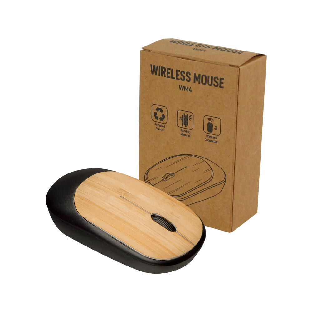 Bamboo Wireless Mouse in Black Color