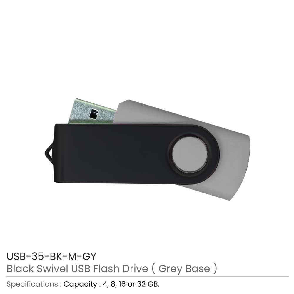 Black Swivel USB Flash Drives