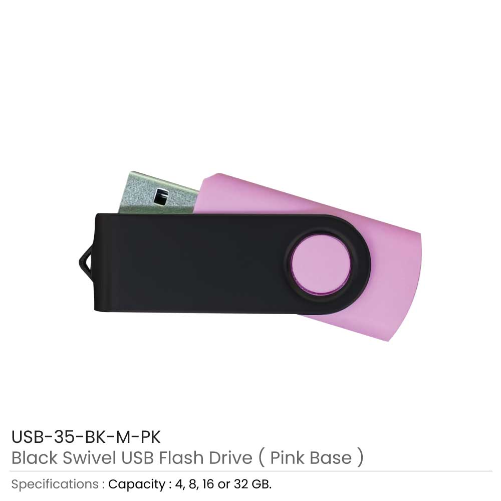 Black Swivel USB Flash Drives