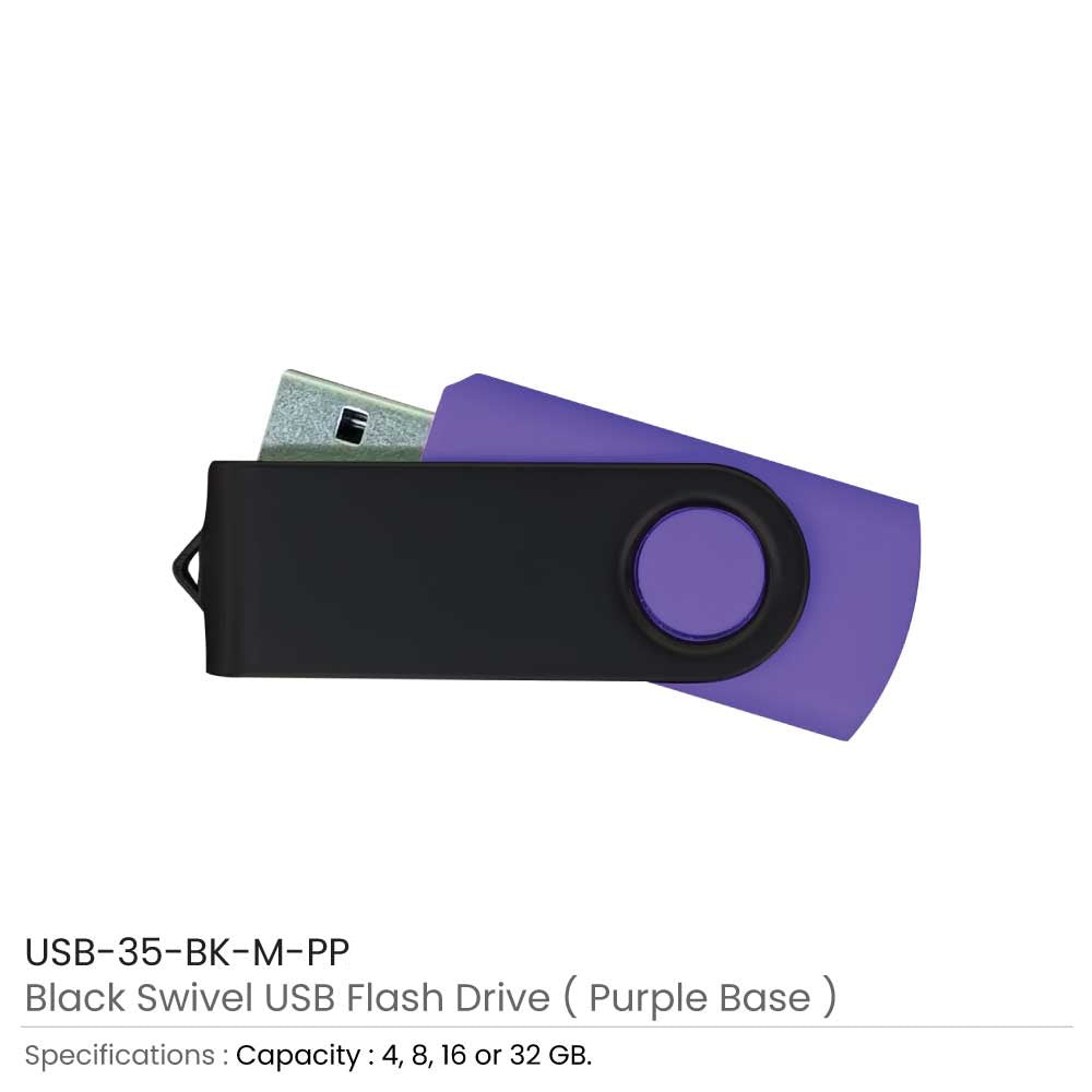 Black Swivel USB Flash Drives