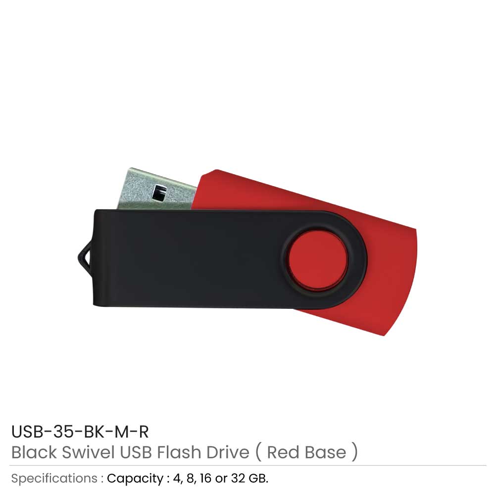 Black Swivel USB Flash Drives