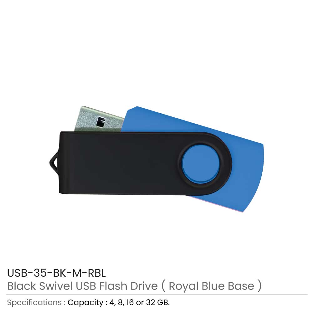 Black Swivel USB Flash Drives