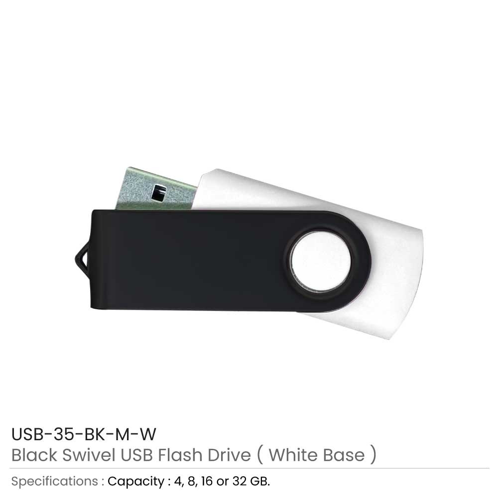 Black Swivel USB Flash Drives