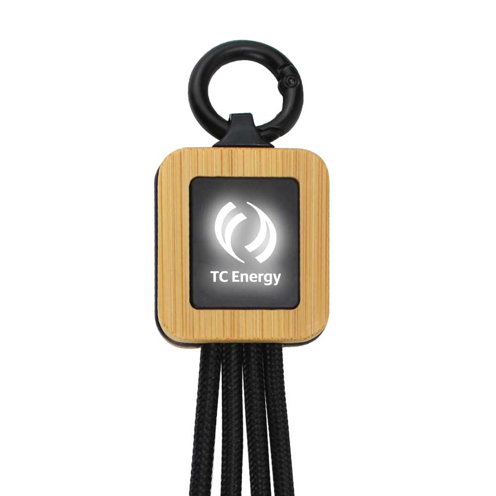 Bamboo Light Up Logo Multi-Charging Cables