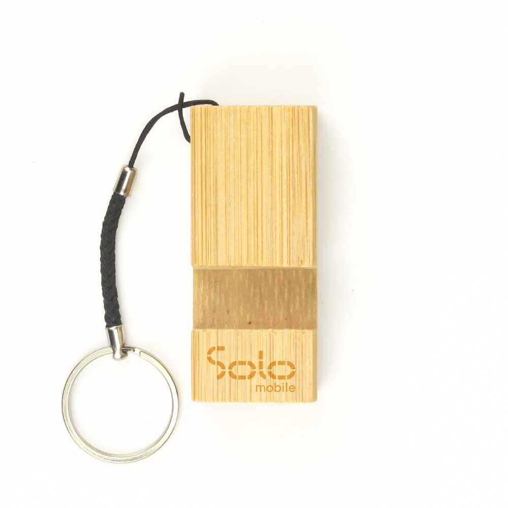 Bamboo Phone Stand Keychain