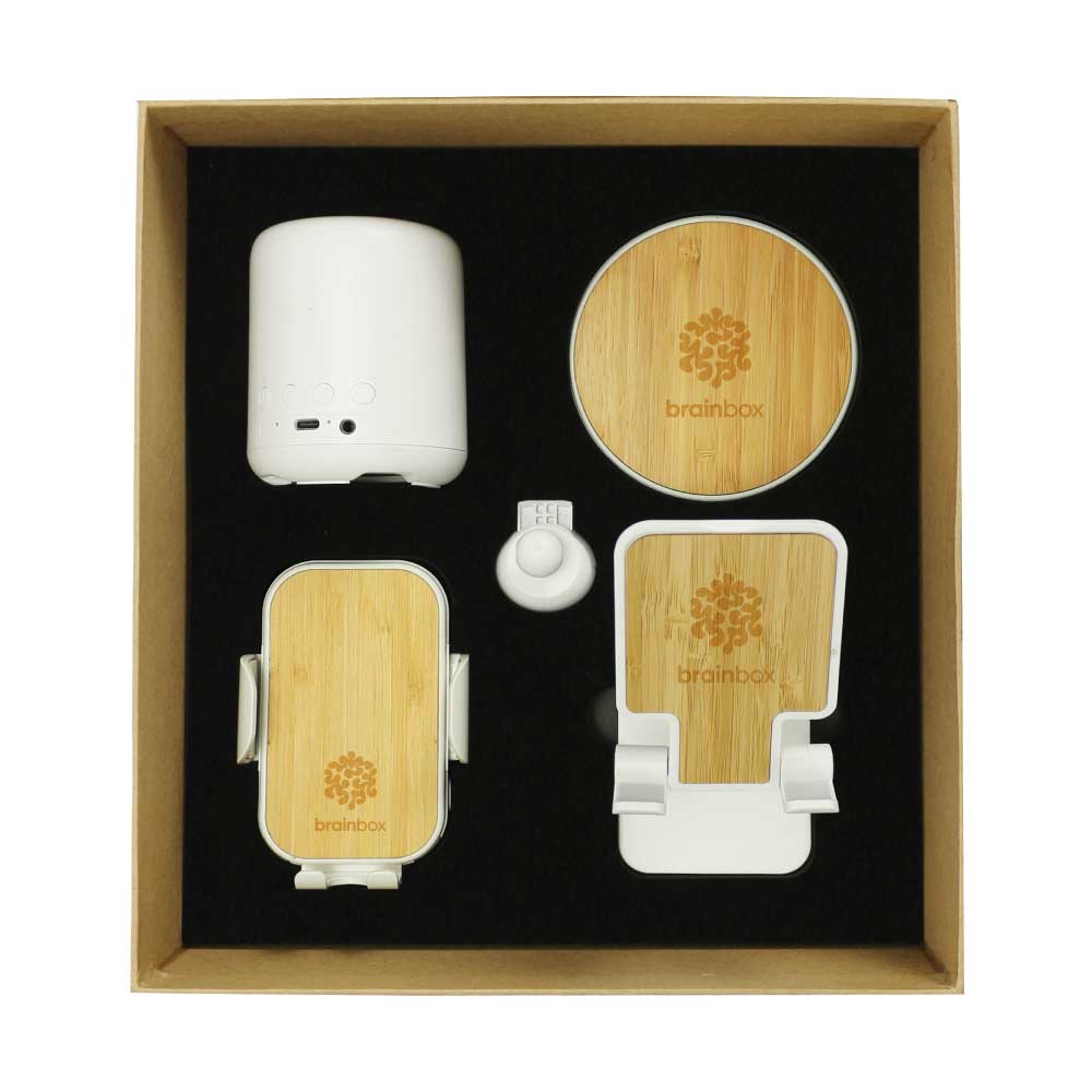 Promotional Tech Gift Sets with Brown Cardboard Gift Box