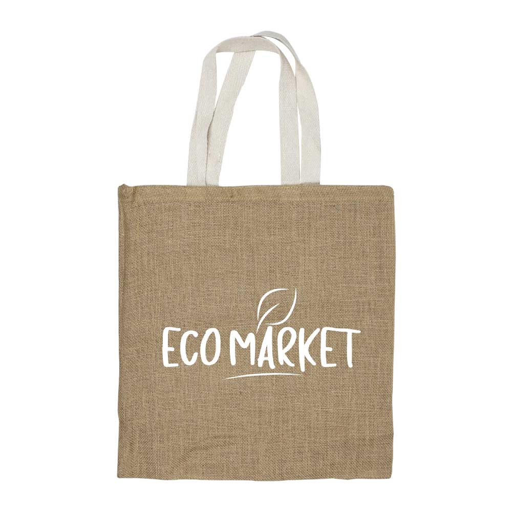 Jute Bags with White Handle