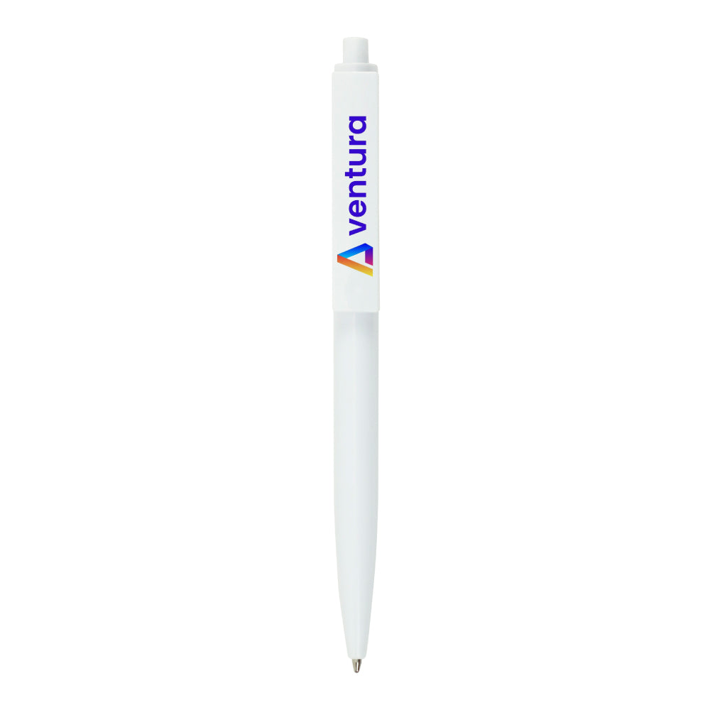 Plastic Pens White Color, Push Button, Wide Clip