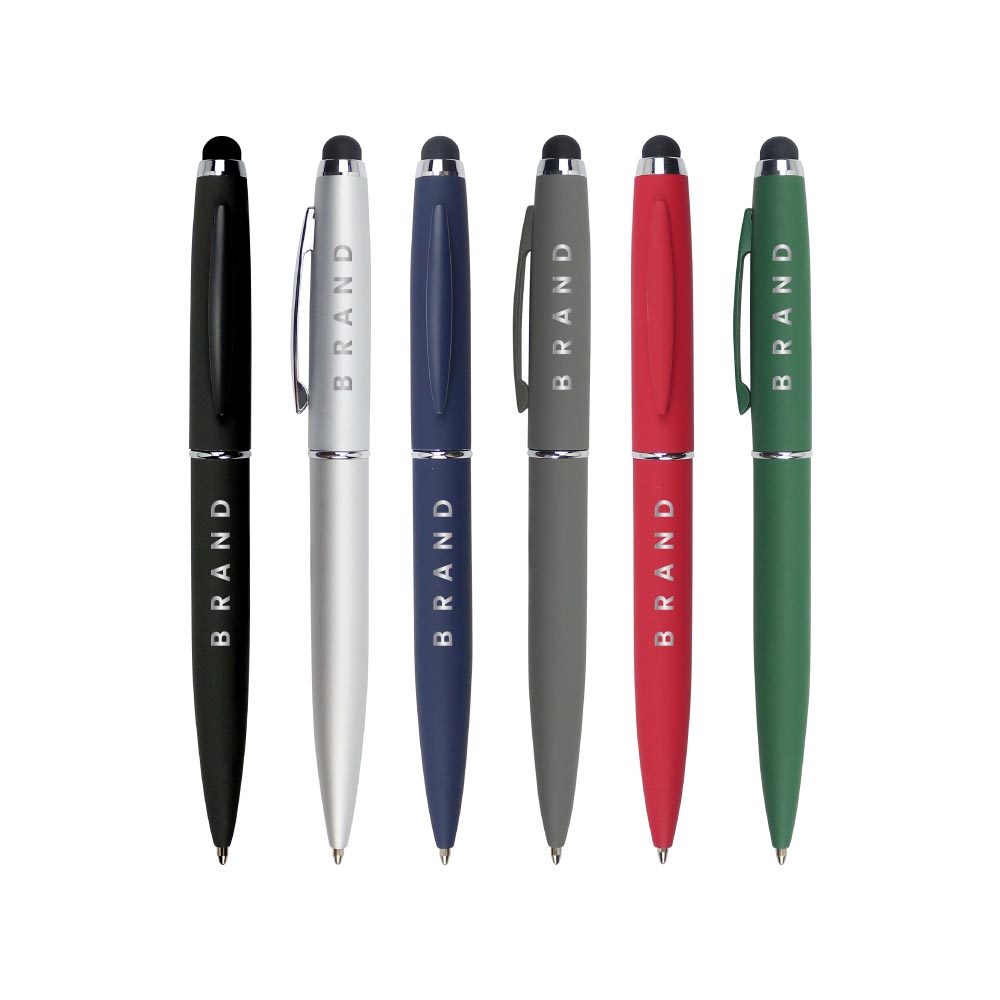 Stylus Metal Pens Rubberized &amp; Twist-action