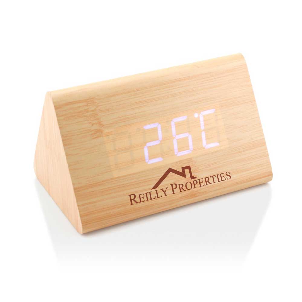 Triangular Wooden Desk Clock