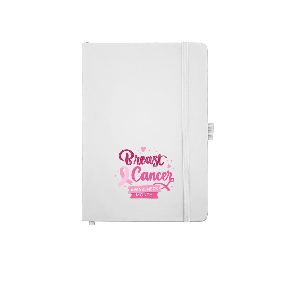 PU Notebook with Breast Cancer Awareness Logo