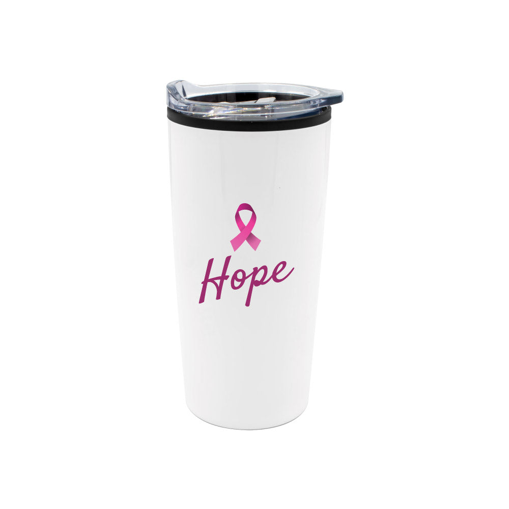 Travel Mugs with Breast Cancer Awareness Logo