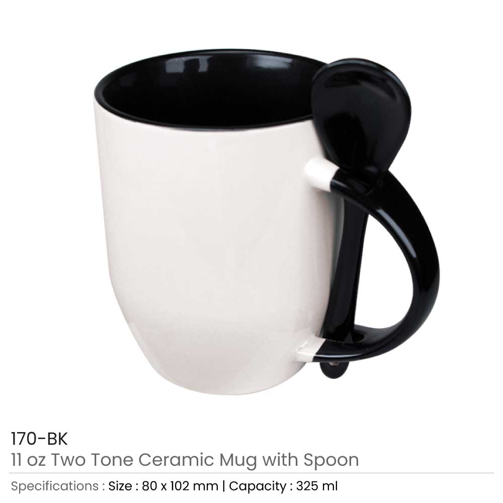 Ceramic Mugs with Spoon