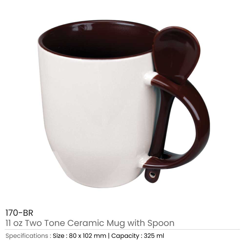 Ceramic Mugs with Spoon