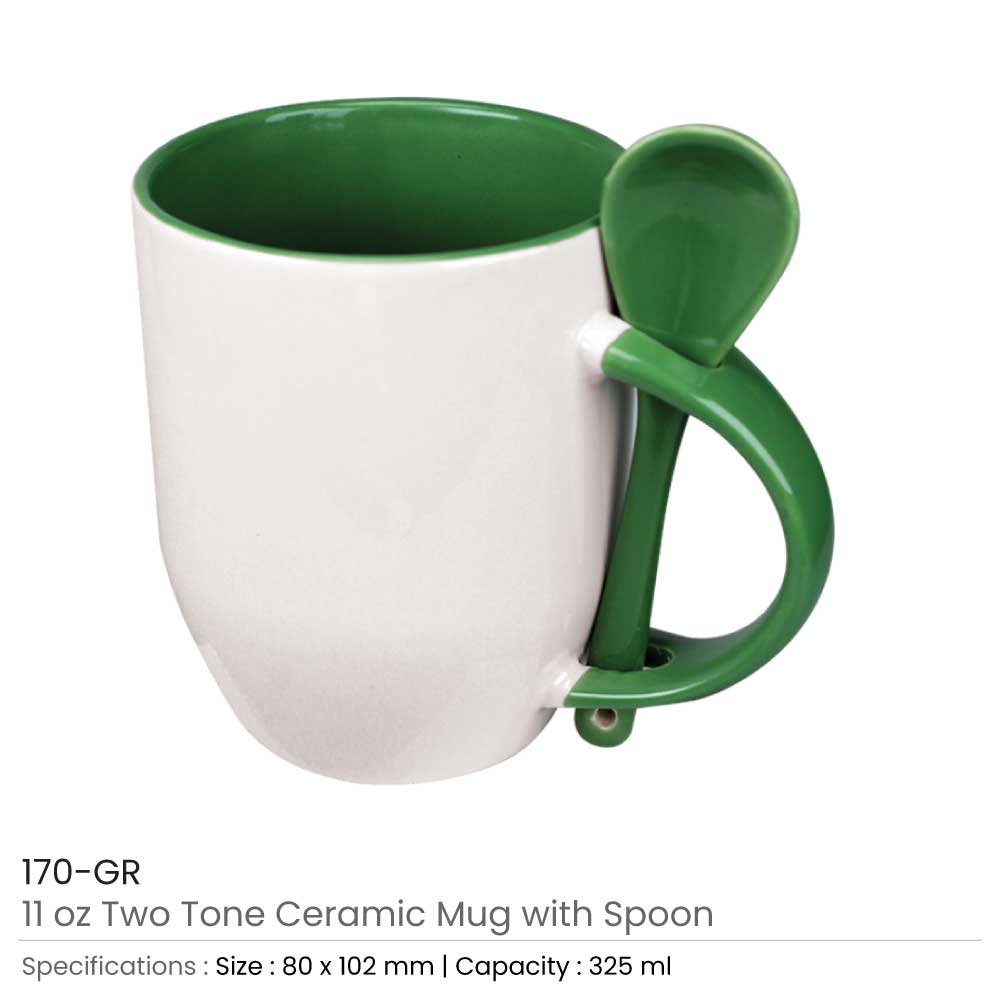 Ceramic Mugs with Spoon