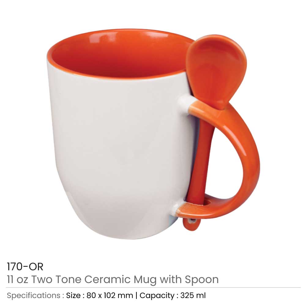 Ceramic Mugs with Spoon