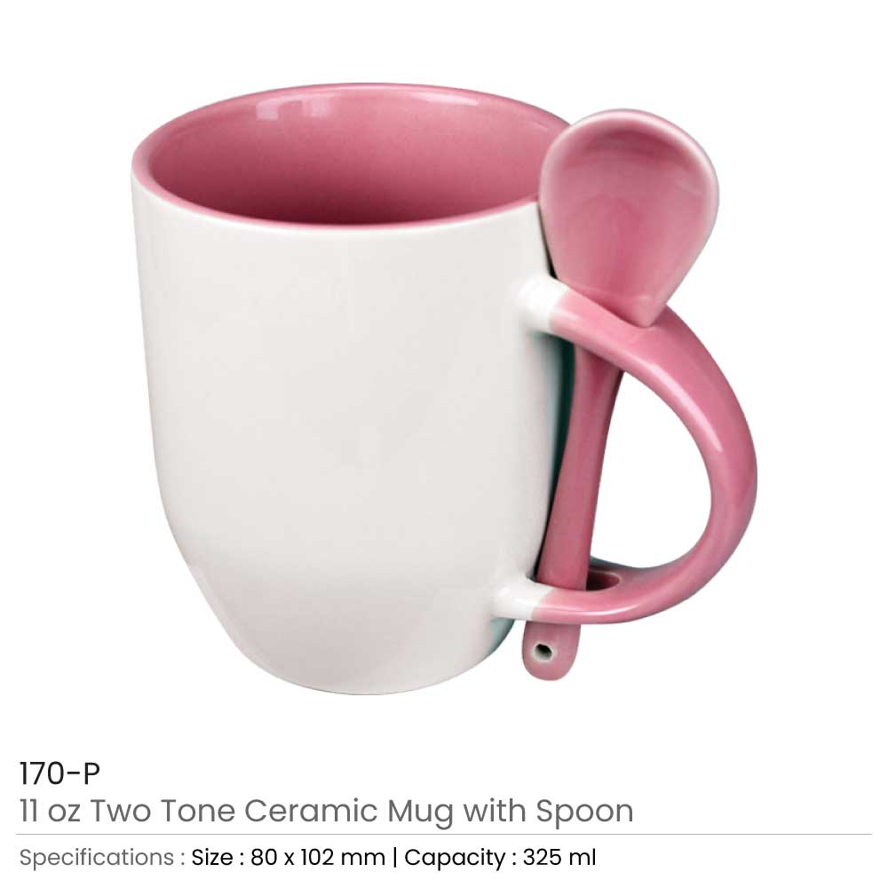 Ceramic Mugs with Spoon