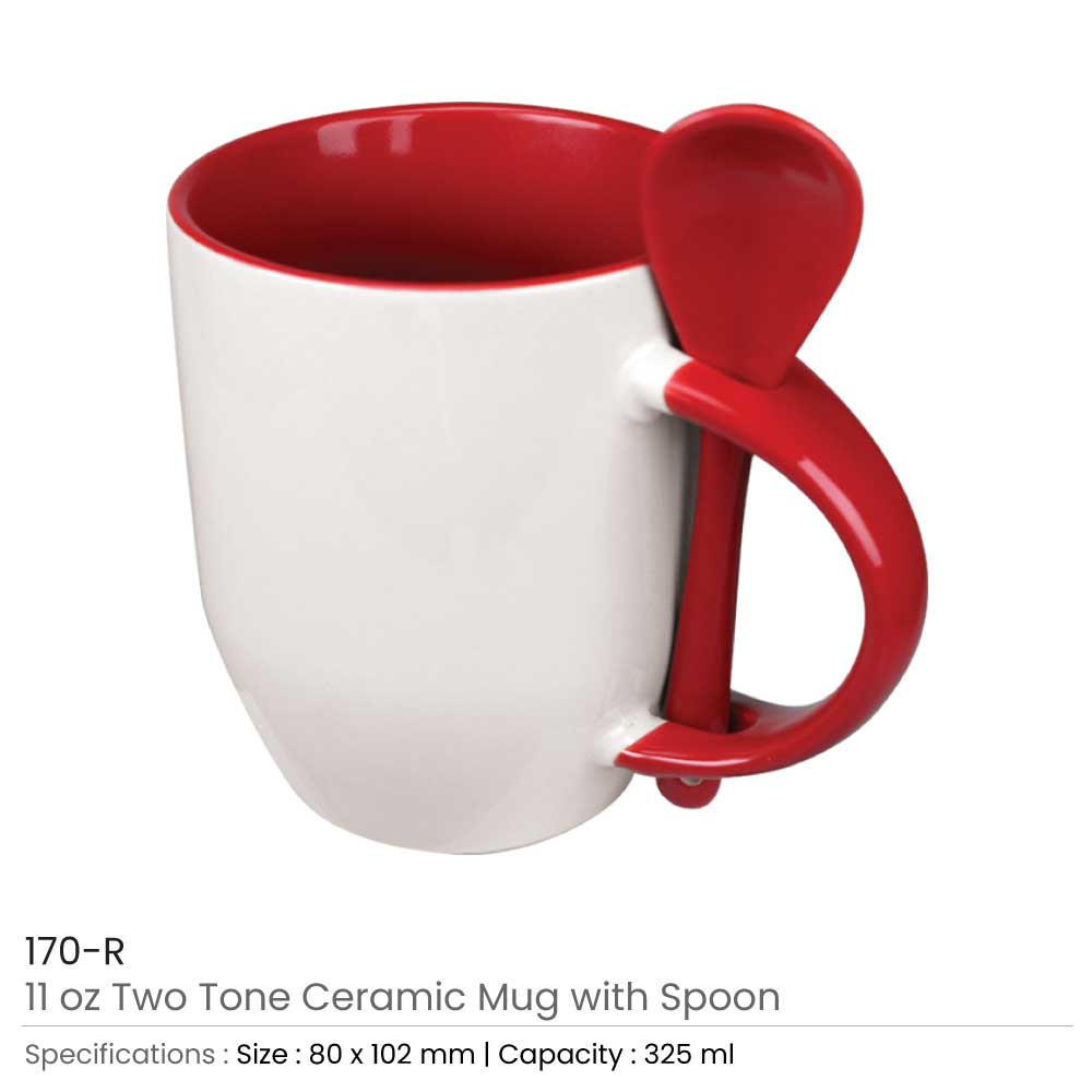 Ceramic Mugs with Spoon