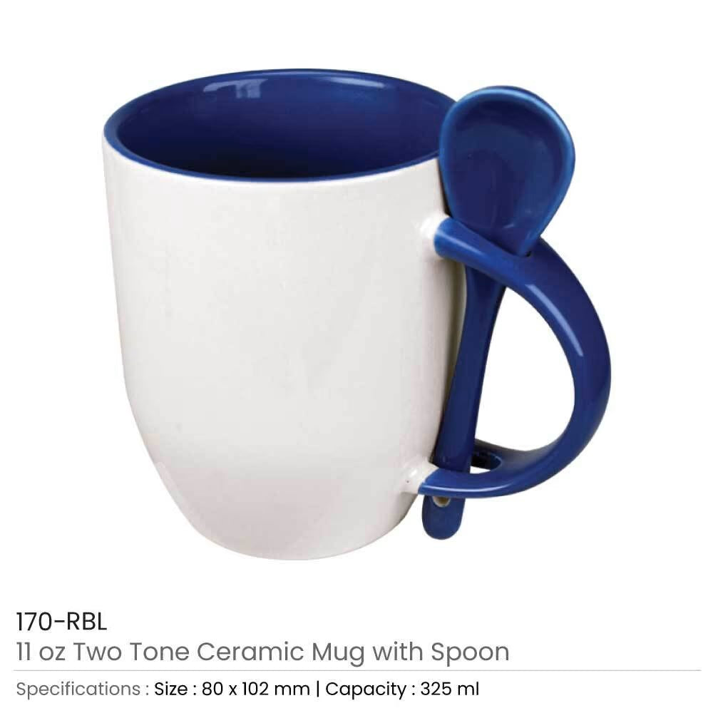 Ceramic Mugs with Spoon