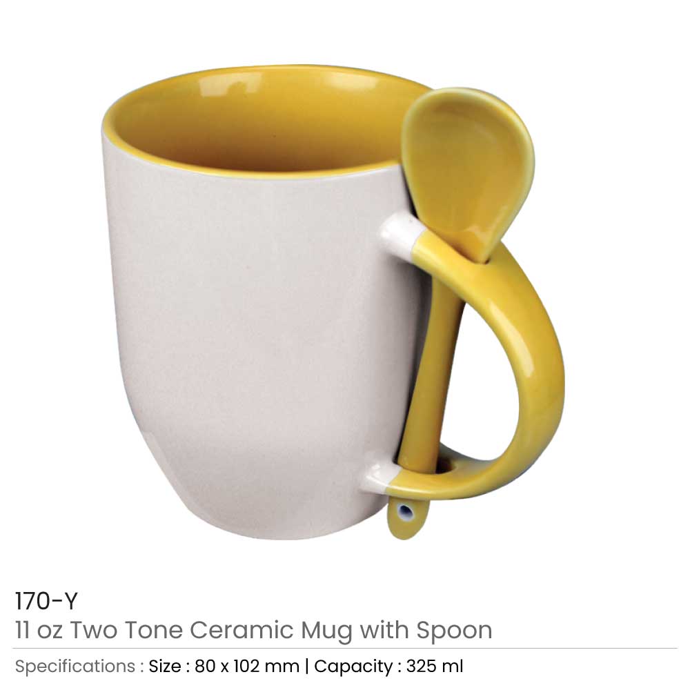 Ceramic Mugs with Spoon