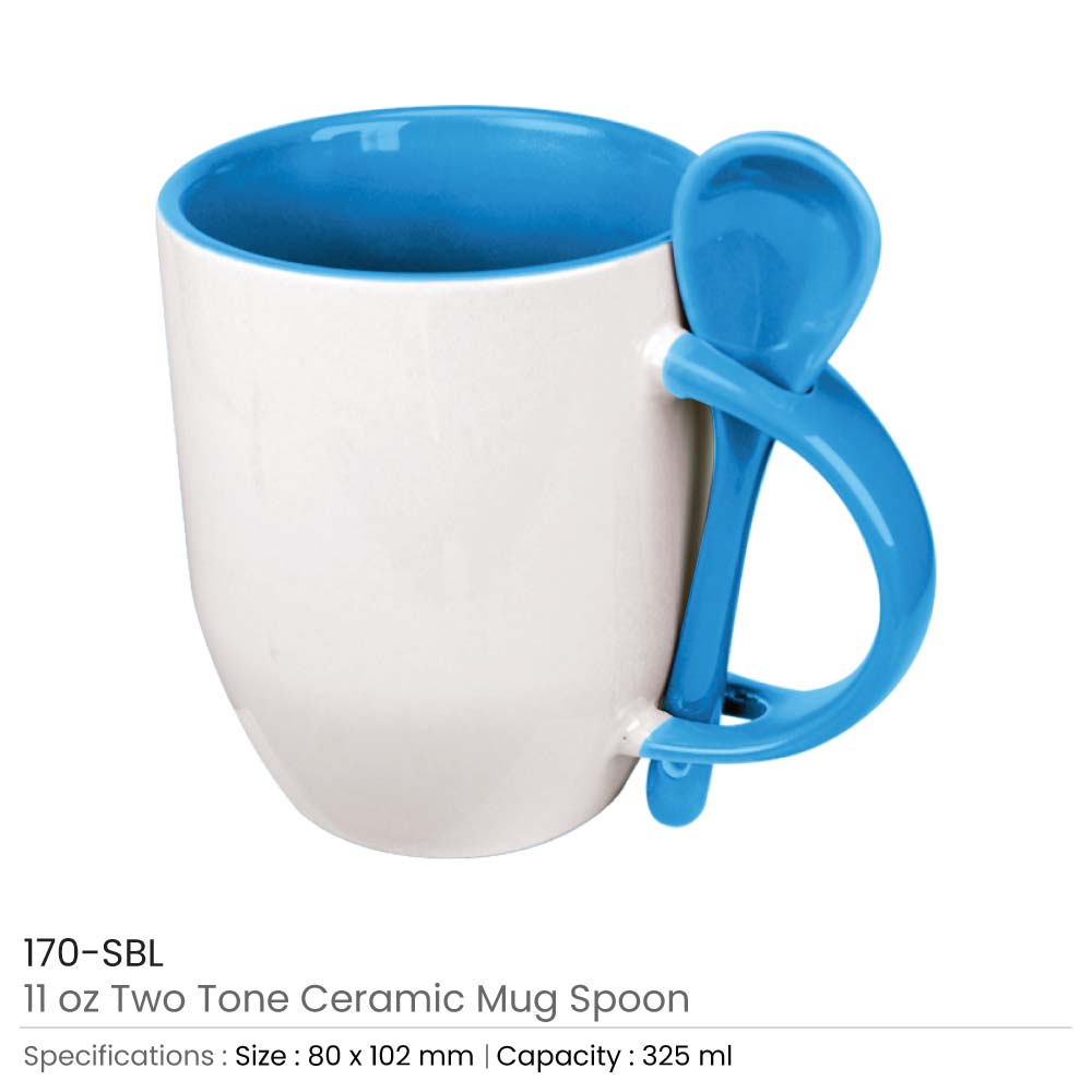 Ceramic Mugs with Spoon