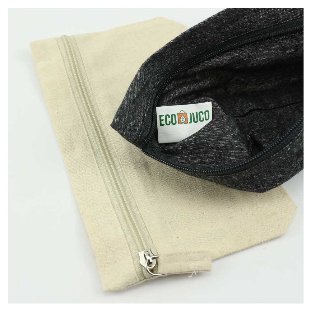 Cotton Pouch with front Zipper