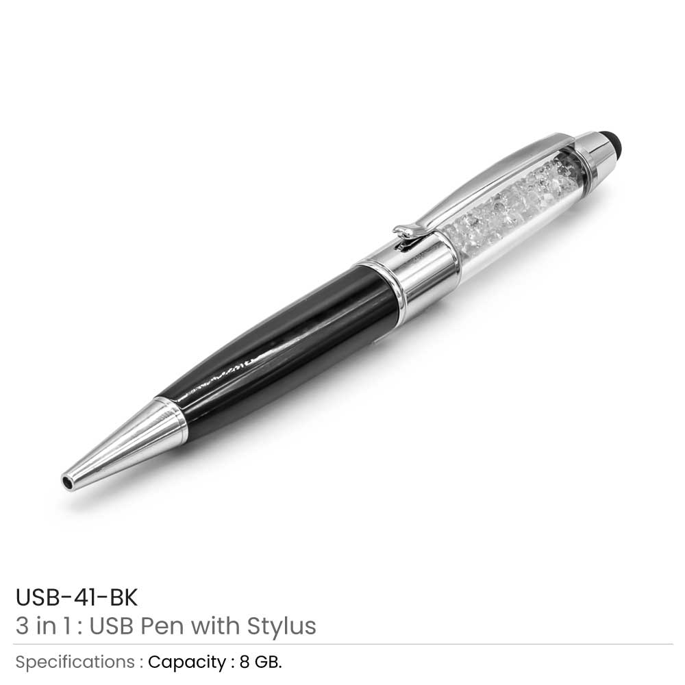 Crystal Pen USB with Stylus