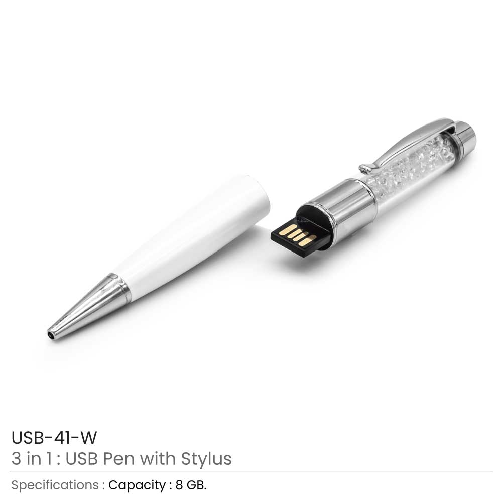 Crystal Pen USB with Stylus