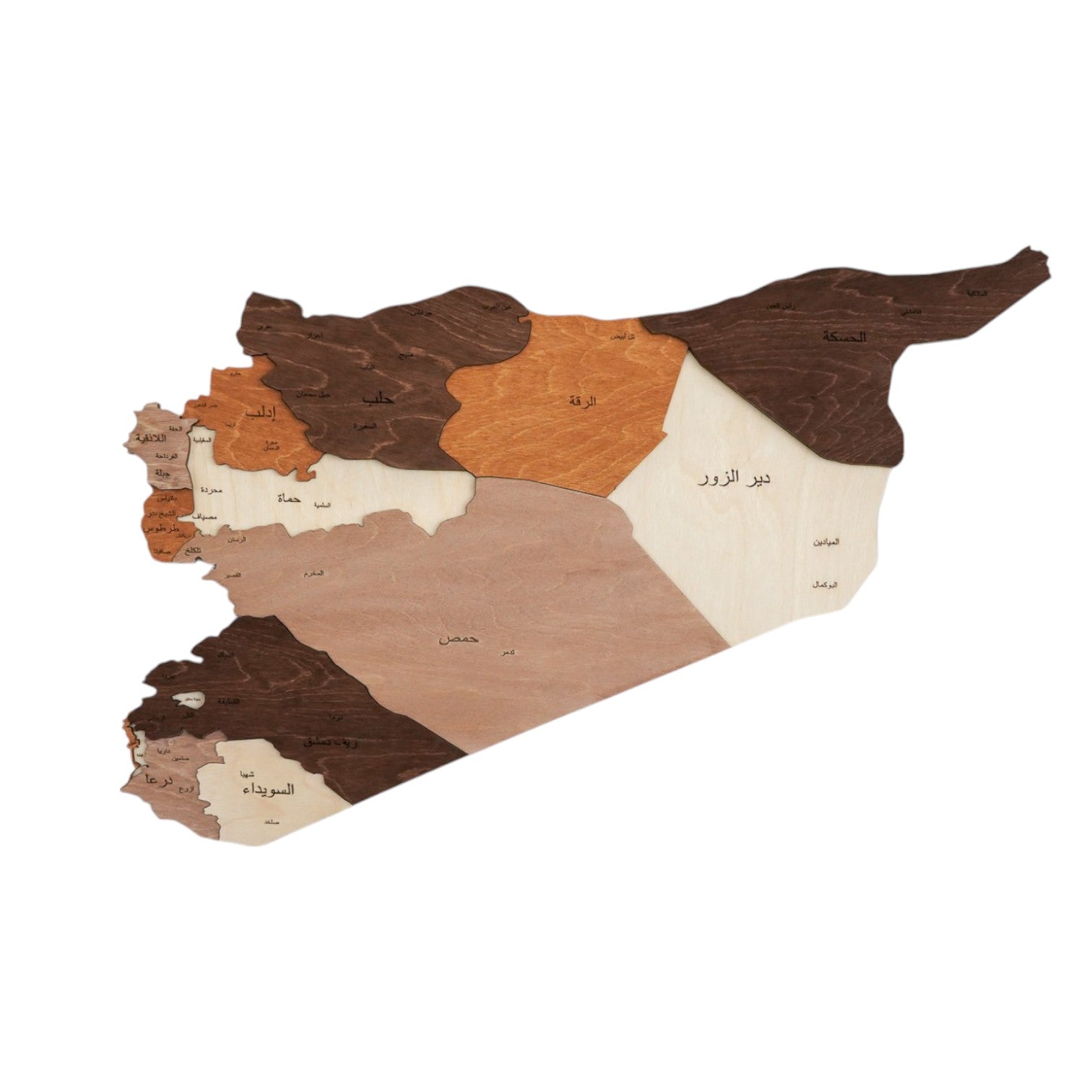 3D Syria Wooden Map