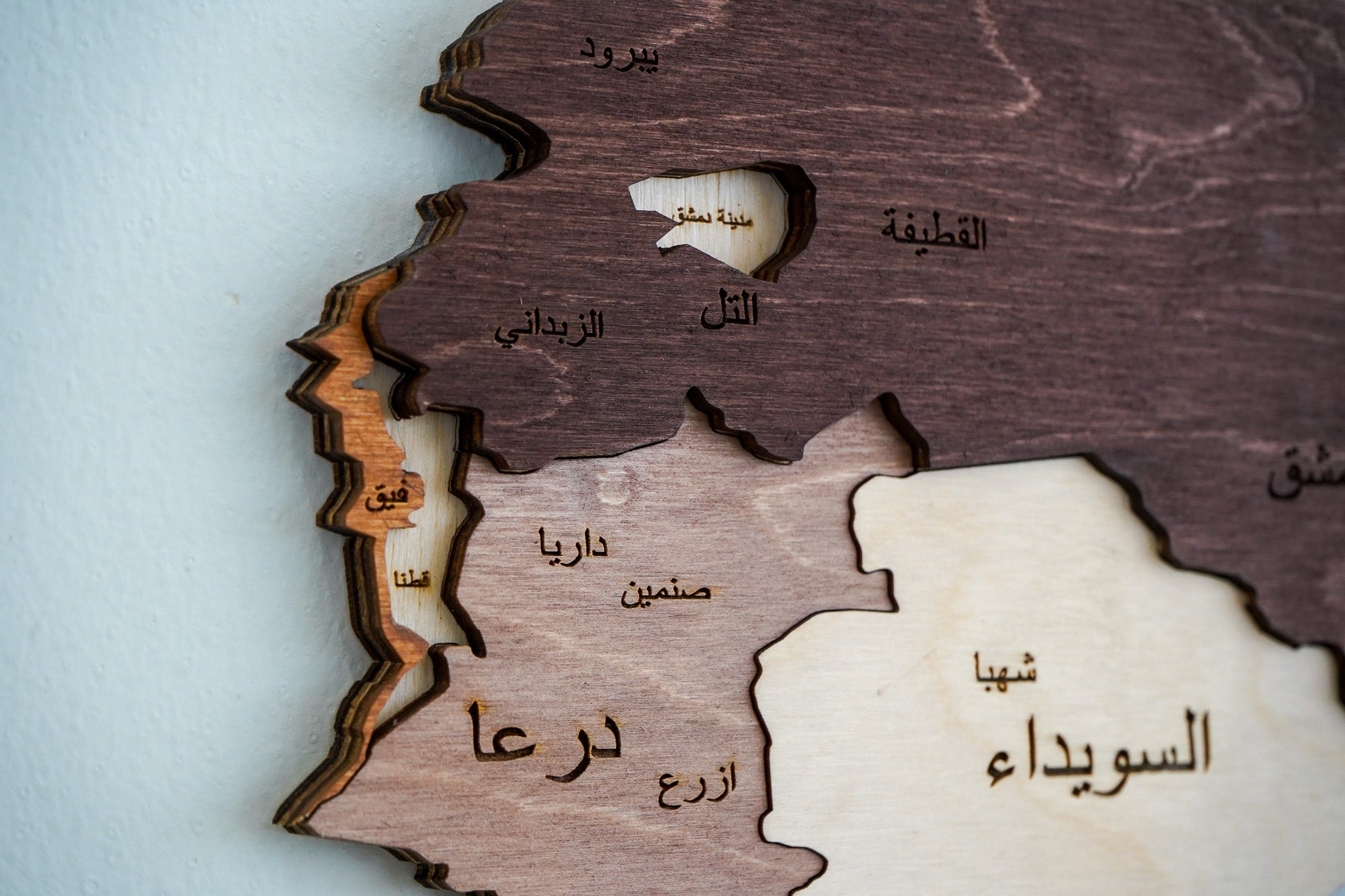 3D Syria Wooden Map