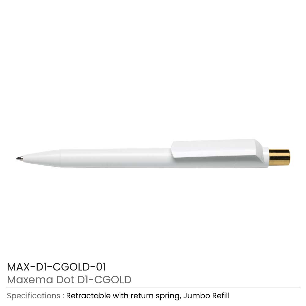 Dot Pens with Gold Push Button