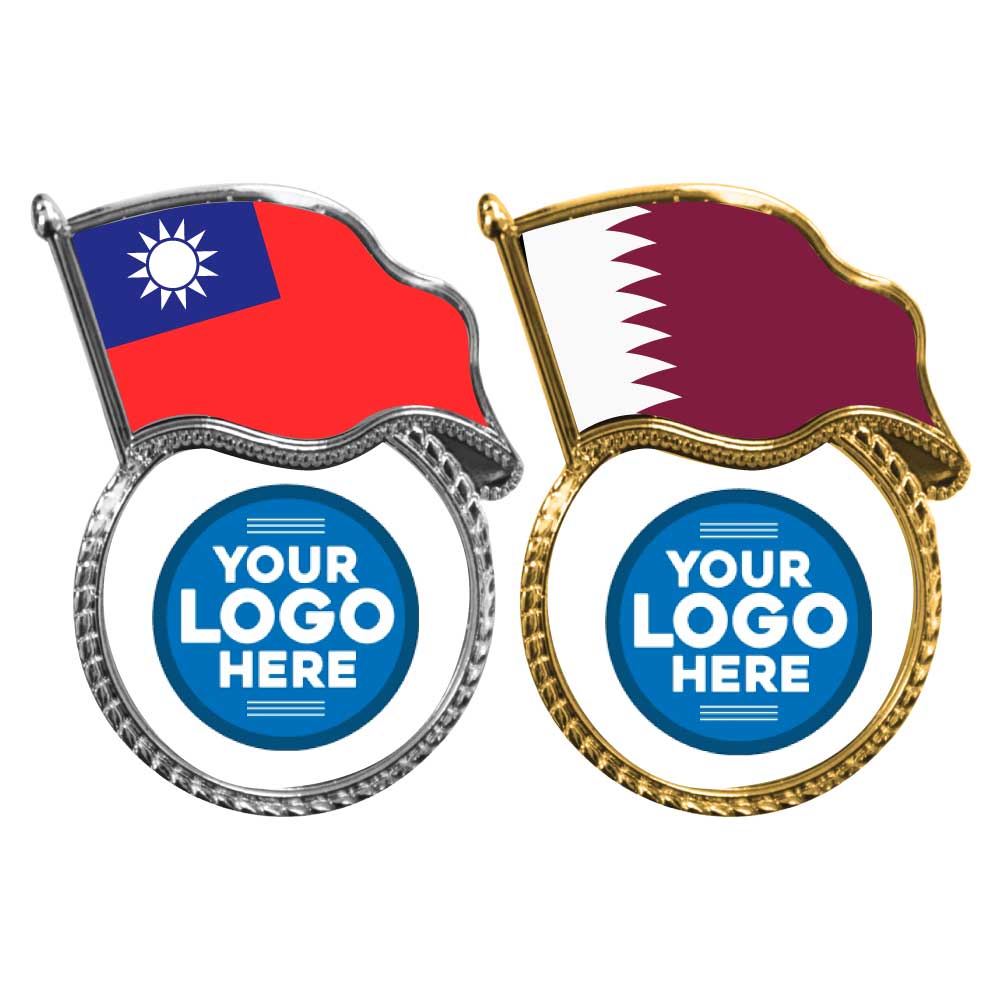 Flag Metal Badges