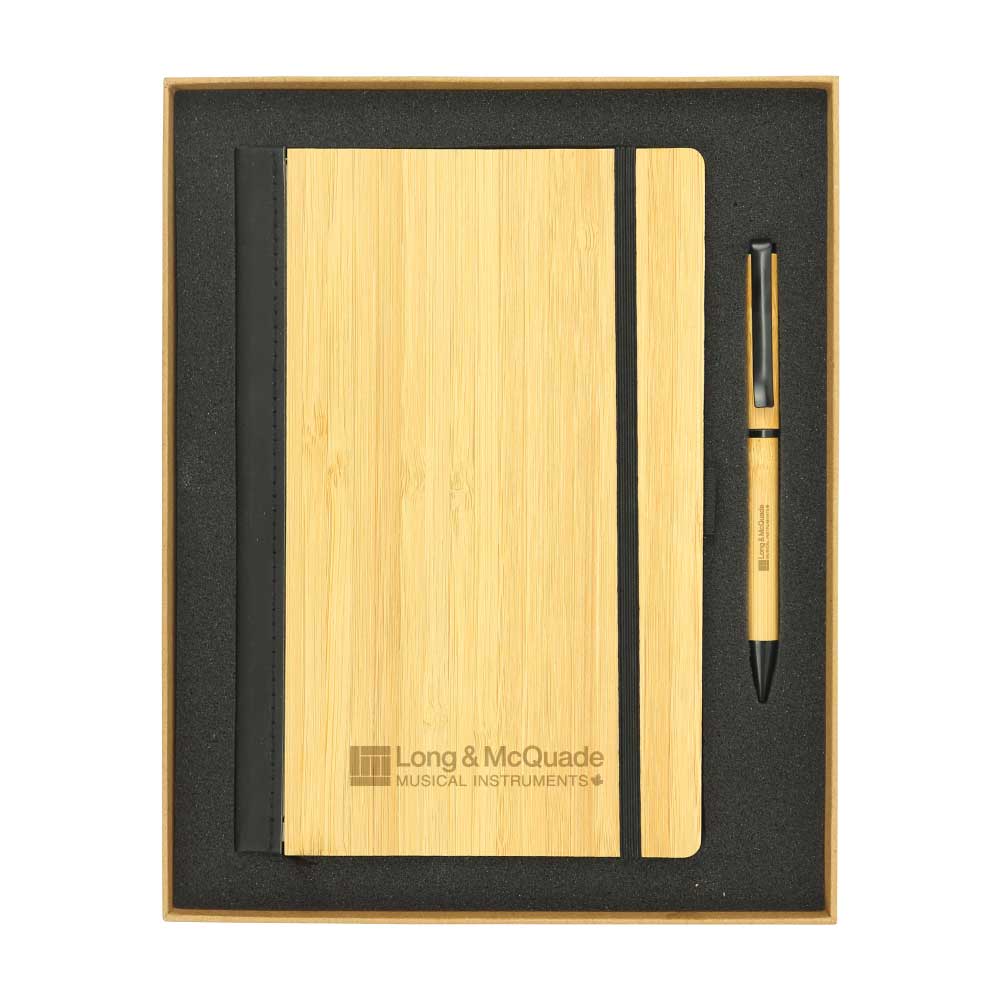 Bamboo Journal Set with A5 Size Notebook and Pen