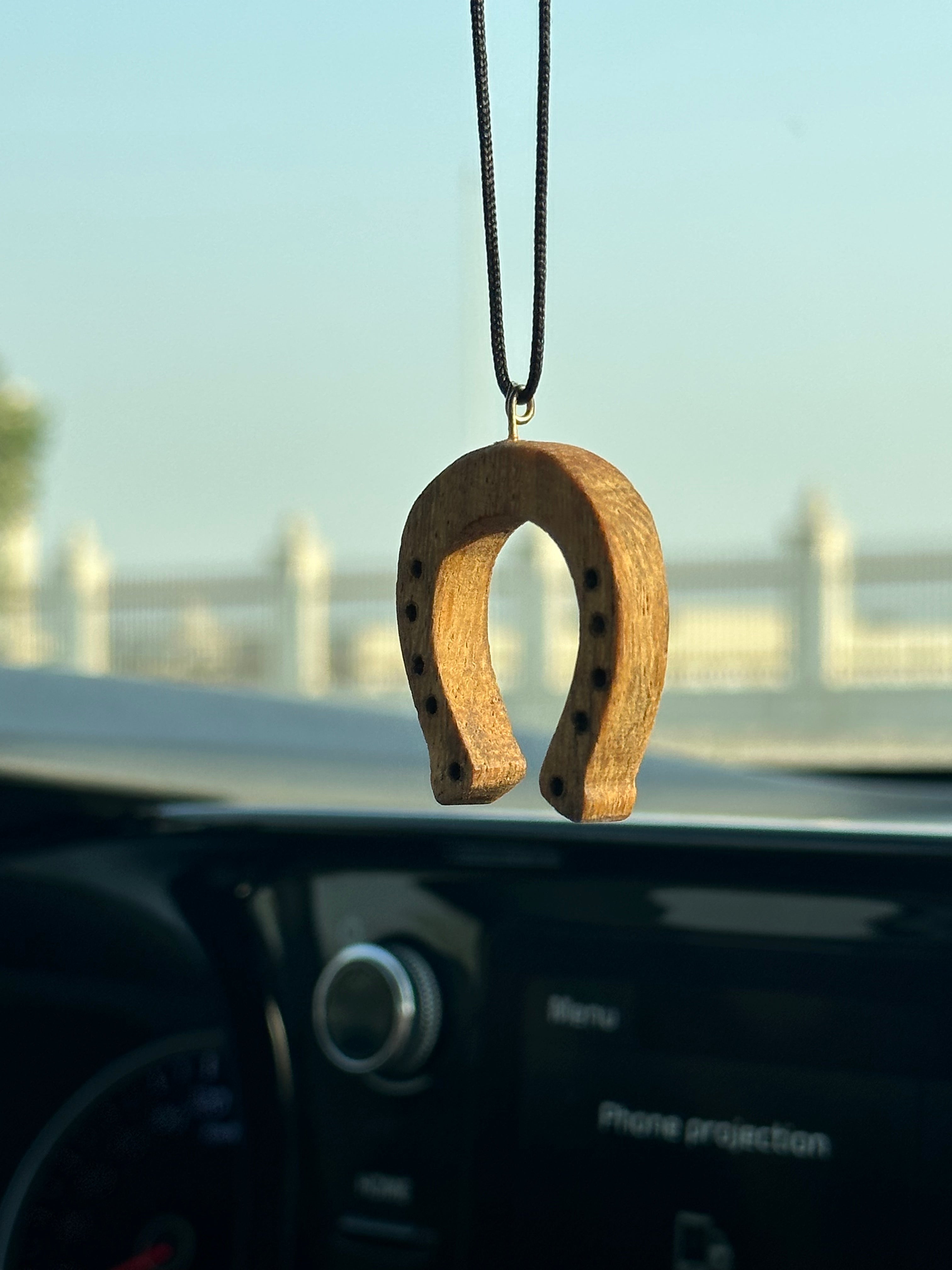 Ghaf Wood Horseshoe Car Pendant