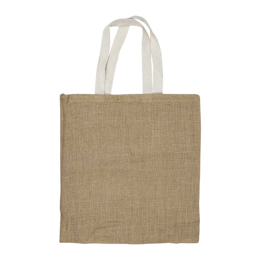 Jute Bags with White Handle