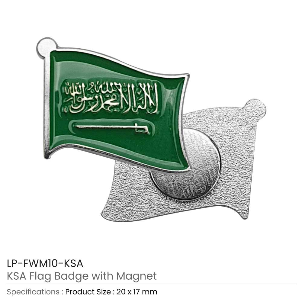 KSA Flag Badges with Magnet