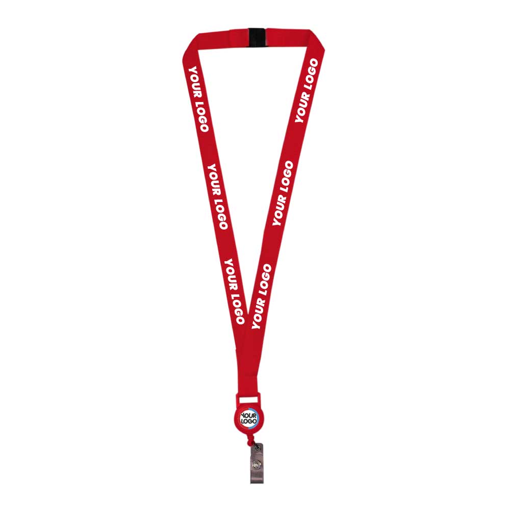 Lanyard with Reel Badge and Safety Lock